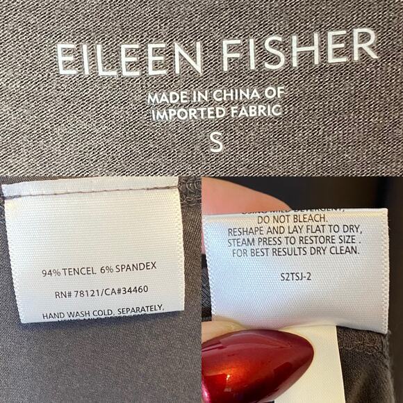 Eileen Fisher Scoop Neck High Low Midi Dress Gray Sleeveless size Small - Picture 3 of 3